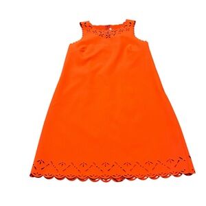 J. CREW bright orange sleeveless scallop hem sheath dress
